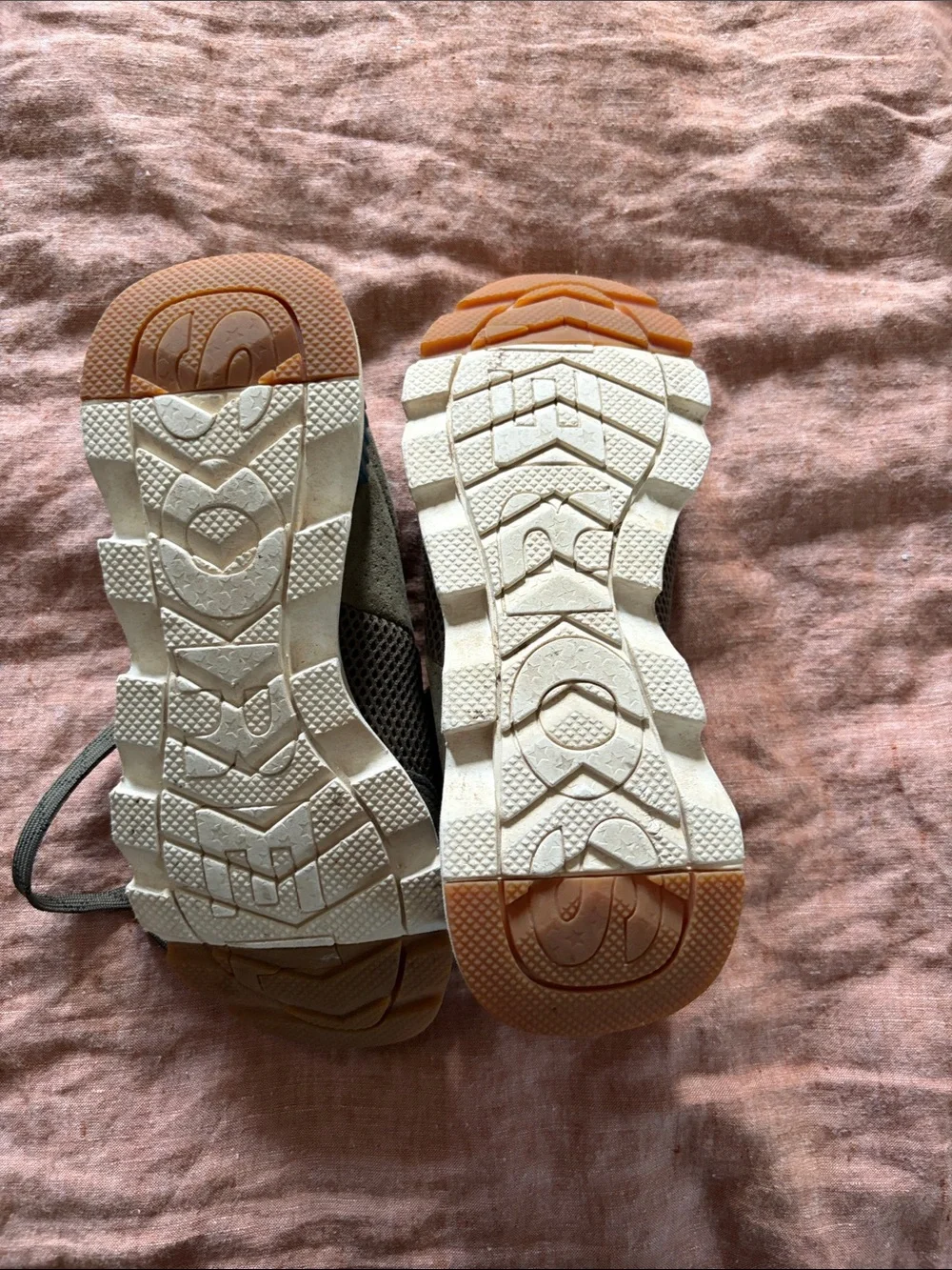Sorel Olive Green Mesh Lace-Up Sneakers with Coral Logo Tab